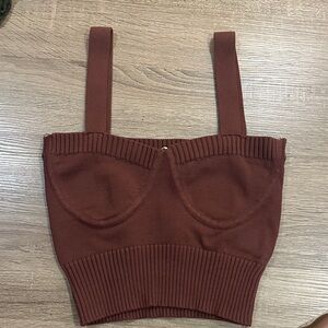Zara Brown Knit Top